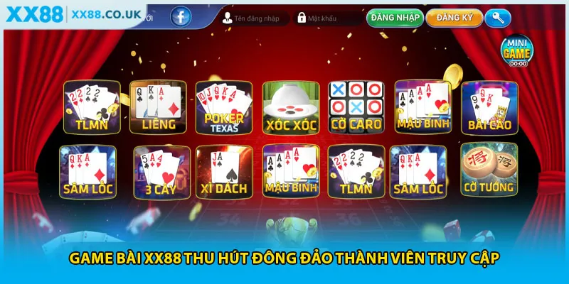 Game bài XX88 thu hút đông đảo thành viên truy cập